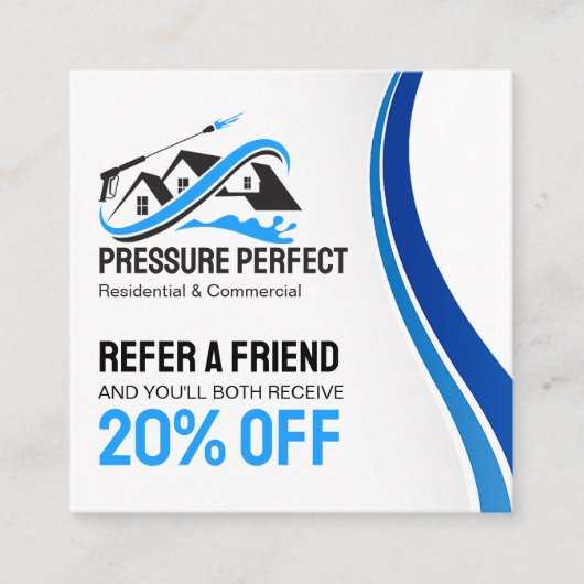 Professionele Druk Wassen & Power Cleaning Aanbevelingskaartje (Voorkant)