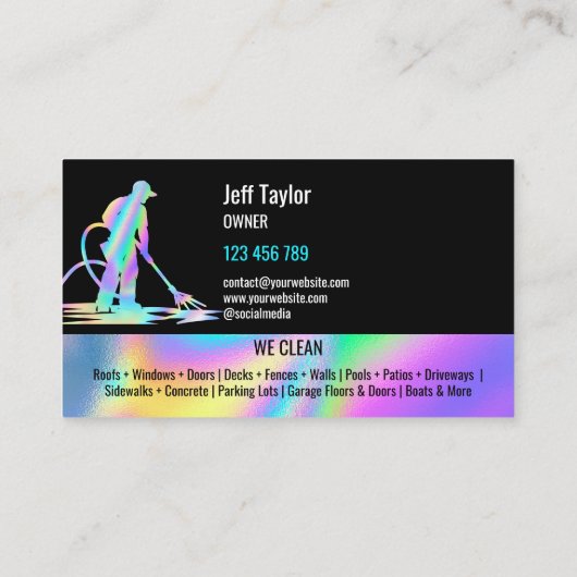 Professionele druk wassen Power Dak Deck Visitekaartje (Achterkant)