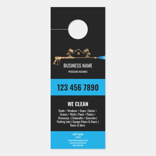 Professionele druk wassen Power Gutter Wassen Deurhanger (Voorkant)