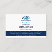 Professionele druk wassen Power Wash Cleaning Visitekaartje (Achterkant)