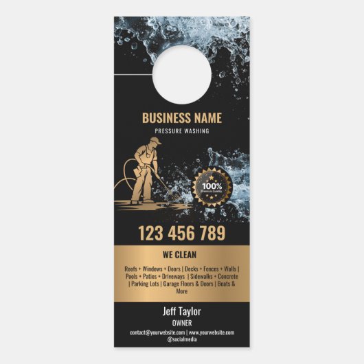 Professionele drukreiniging Power Washing Dak Deurhanger (Voorkant)