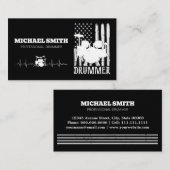 Professionele Drums Drummer Amerikaanse vlag Visitekaartje (Voorkant / Achterkant)