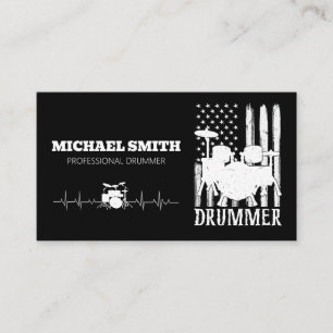 Professionele Drums Drummer Amerikaanse vlag Visitekaartje