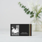 Professionele Drums Drummer Amerikaanse vlag Visitekaartje (Staand voorkant)