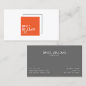 Professionele Dubbele Vierkante Logo in Sinaasappe Visitekaartje (Voorkant / Achterkant)