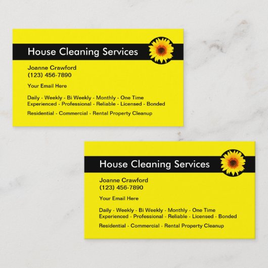 Professionele dubbelzijdige reinigingsservices visitekaartje (Voorkant / Achterkant)