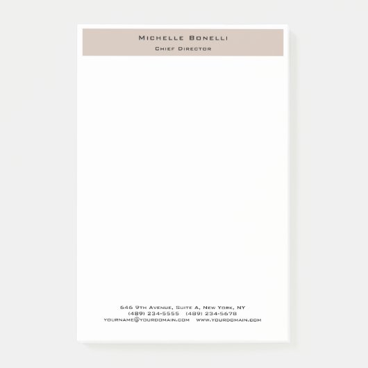 Professionele Duidelijke Moderne Minimalist Post-it® Notes (Voorkant)