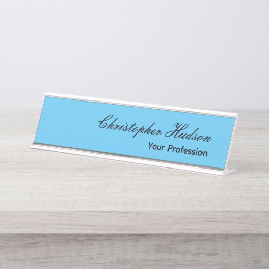 Professionele Duidelijke Moderne Minimalistische H Bureau Naambordje (Voorkant)