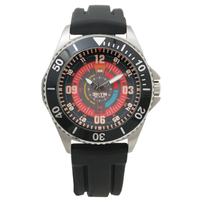 Professionele duikstijl scuba dive  sinaasappel horloge (Voorkant)