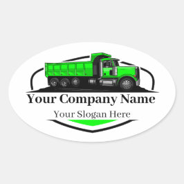 Professionele Dump Truck Hauling Company Ovale Sticker