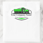 Professionele Dump Truck Hauling Company Ovale Sticker (Tas)