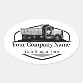Professionele Dump Truck Hauling Company Ovale Sticker