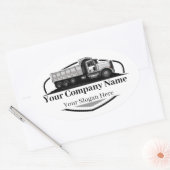 Professionele Dump Truck Hauling Company Ovale Sticker (Envelop)