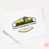 Professionele Dump Truck Hauling Company Ovale Sticker (Envelop)