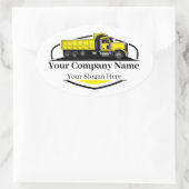 Professionele Dump Truck Hauling Company Ovale Sticker (Tas)