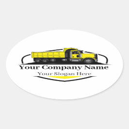 Professionele Dump Truck Hauling Company Ovale Sticker