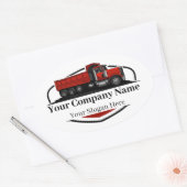 Professionele Dump Truck Hauling Company Ovale Sticker (Envelop)