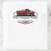 Professionele Dump Truck Hauling Company Ovale Sticker (Tas)