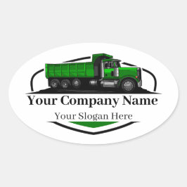 Professionele Dump Truck Hauling Company Ovale Sticker