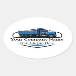 Professionele Dump Truck Hauling Company Ovale Sticker