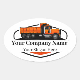 Professionele Dump Truck Hauling Company Ovale Sticker