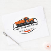 Professionele Dump Truck Hauling Company Ovale Sticker (Envelop)