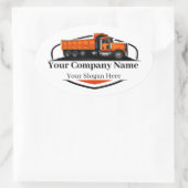 Professionele Dump Truck Hauling Company Ovale Sticker (Tas)