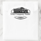 Professionele Dump Truck Hauling Company Ovale Sticker (Tas)