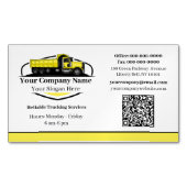 Professionele Dump Truck Hauling Company QR-code Magnetisch Visitekaartje (Voorkant)