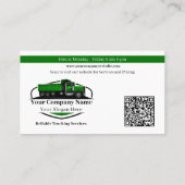 Professionele Dump Truck Hauling Company QR-code Visitekaartje (Achterkant)