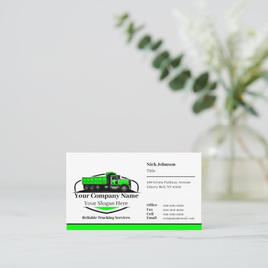 Professionele Dump Truck Hauling Company QR-code Visitekaartje (Staand voorkant)