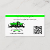 Professionele Dump Truck Hauling Company QR-code Visitekaartje (Achterkant)