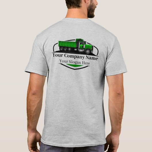 Professionele Dump Truck Hauling Company T-shirt (Achterkant)