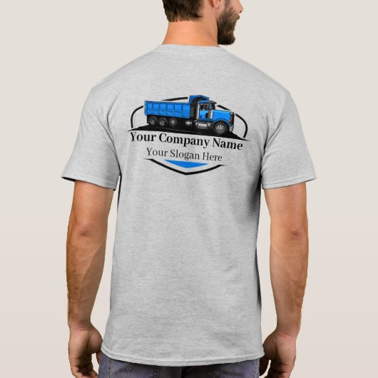 Professionele Dump Truck Hauling Company T-shirt (Achterkant)