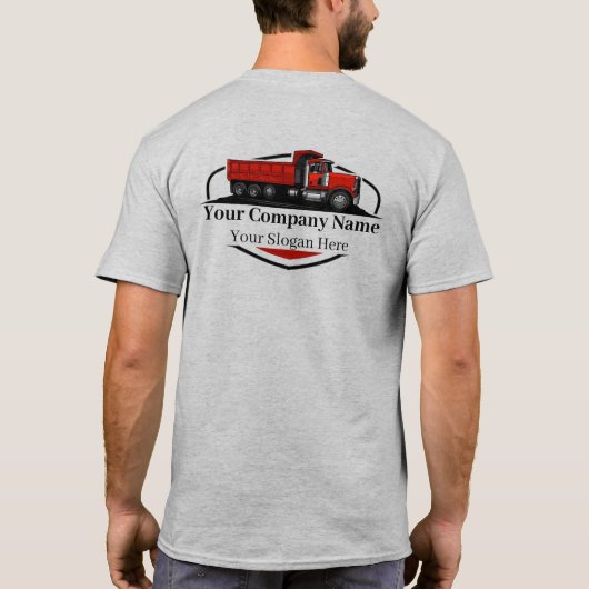 Professionele Dump Truck Hauling Company T-shirt (Achterkant)