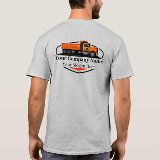 Professionele Dump Truck Hauling Company T-shirt (Achterkant)