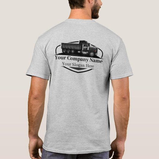 Professionele Dump Truck Hauling Company T-shirt (Achterkant)