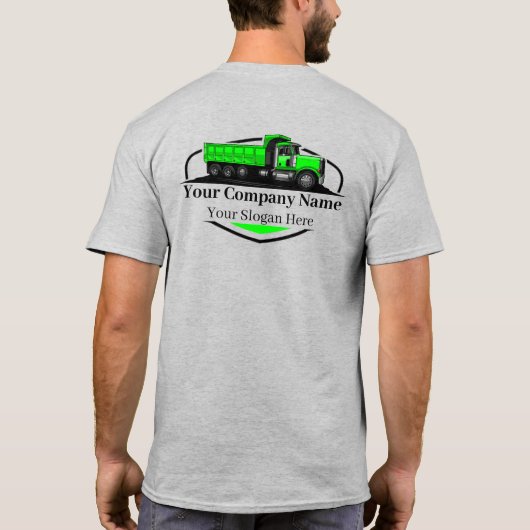 Professionele Dump Truck Hauling Company T-shirt (Achterkant)