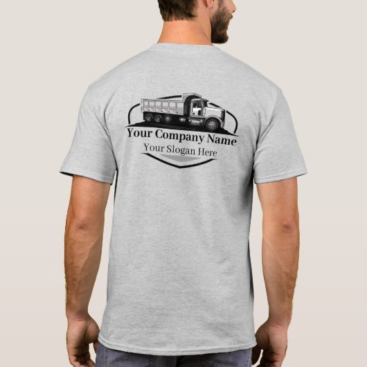 Professionele Dump Truck Hauling Company T-shirt (Achterkant)