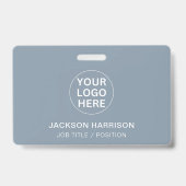 Professionele Dusty Blue Company Logo ID Badge (Achterkant)