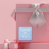 Professionele Dusty Blue Glitter Dank u Stickers