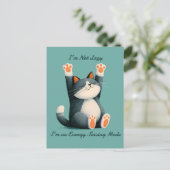 Professionele dutje nemer grappige slapende kat feestdagenkaart (Staand voorkant)