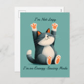 Professionele dutje nemer grappige slapende kat feestdagenkaart (Voorkant / Achterkant)