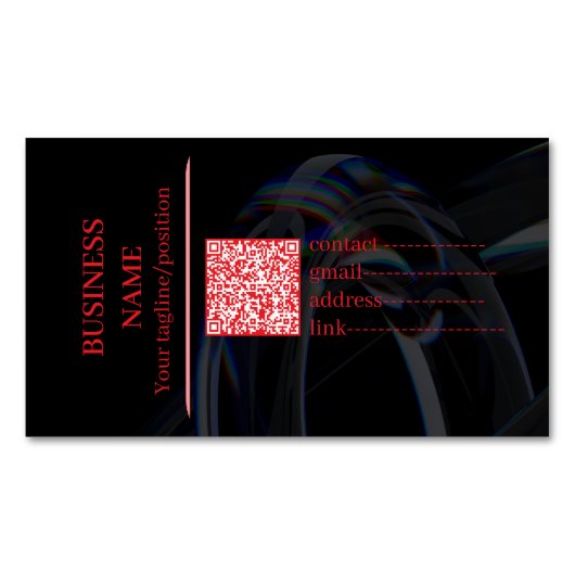 Professionele 'Edgy Tech' merk magnet met QR-code Magnetisch Visitekaartje (Voorkant)