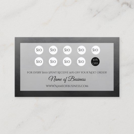 Professionele eenvoudige Black Punch Loyalty-belon Klantenkaartje (Voorkant)