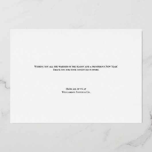 Professionele Eenvoudige Blauw Goud Custom logo Folie Feestdagenkaart (Achterkant)