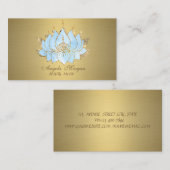 Professionele Eenvoudige Blauwe Lotus Gold Visitekaartje (Voorkant / Achterkant)