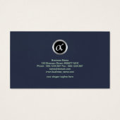 Professionele Eenvoudige Blauwe Monogram CEO Opric Visitekaartje (Achterkant)