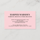 Professionele Eenvoudige Blush Roze Monogram Visitekaartje (Achterkant)