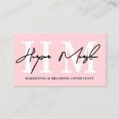 Professionele Eenvoudige Blush Roze Monogram Visitekaartje (Voorkant)